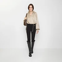 Herringbone Stretch Cotton Jodhpurs in Black - Women | Burberry® Official