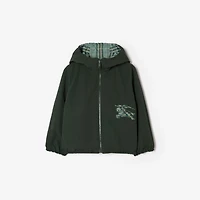 Reversible Check Hooded Jacket in Gulf green | Burberry® Official