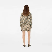 Check Shorts in Alabaster - Women, Nylon | Burberry® Official