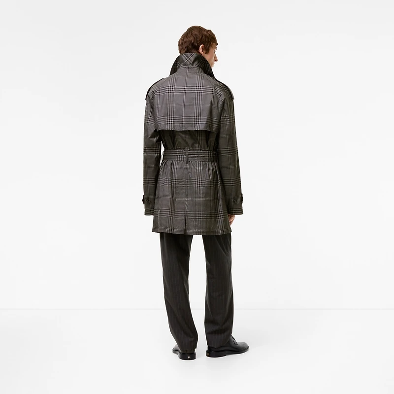 Mid-length Silk Leadenham Trench Coat in Concrete grey - Men | Burberry® Official