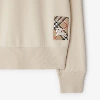 Check Label Wool Sweater in Nutmeg - Women | Burberry® Official