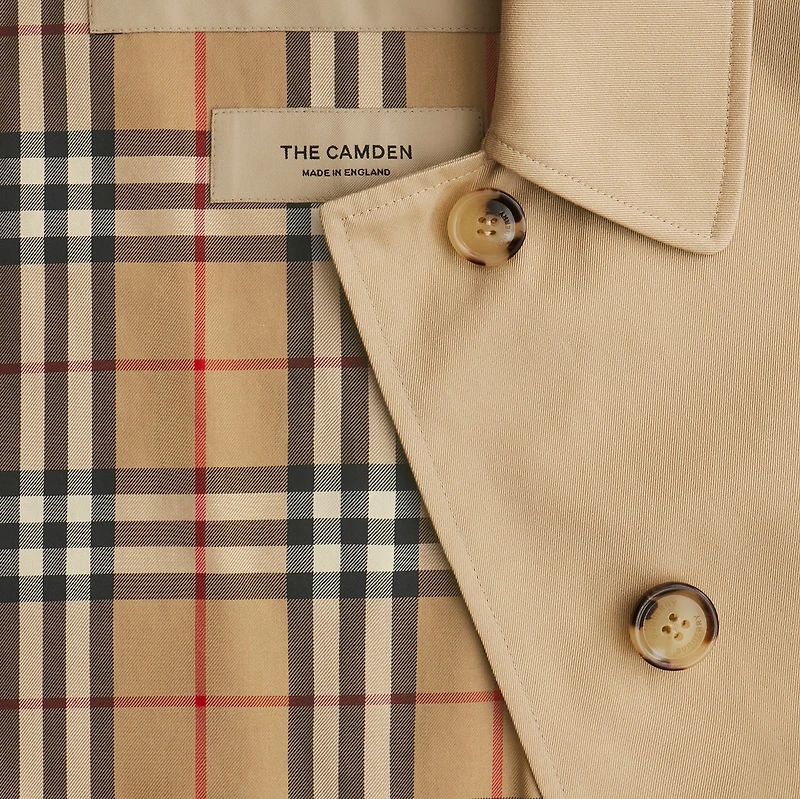 Mid-length Camden Heritage Car Coat in Honey - Women, Cotton Gabardine | Burberry® Official