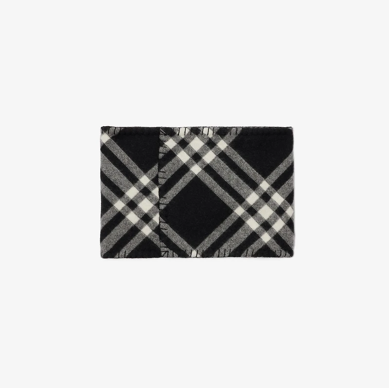 Check Cashmere Snood in Black/calico beige | Burberry® Official
