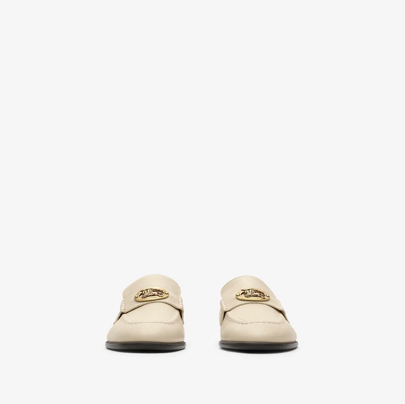 Leather Opal Loafers in Soap beige - Women | Burberry® Official