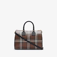 Medium Check Bowling Bag in Chocolate brown - Women | Burberry® Official