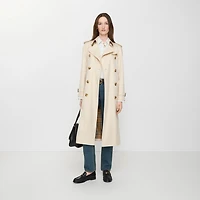 Long Tropical Gabardine Waterloo Trench Coat in Clam beige - Women | Burberry® Official