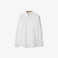 Regular Fit Cotton Poplin Shirt in Optic white - Men | Burberry® Official