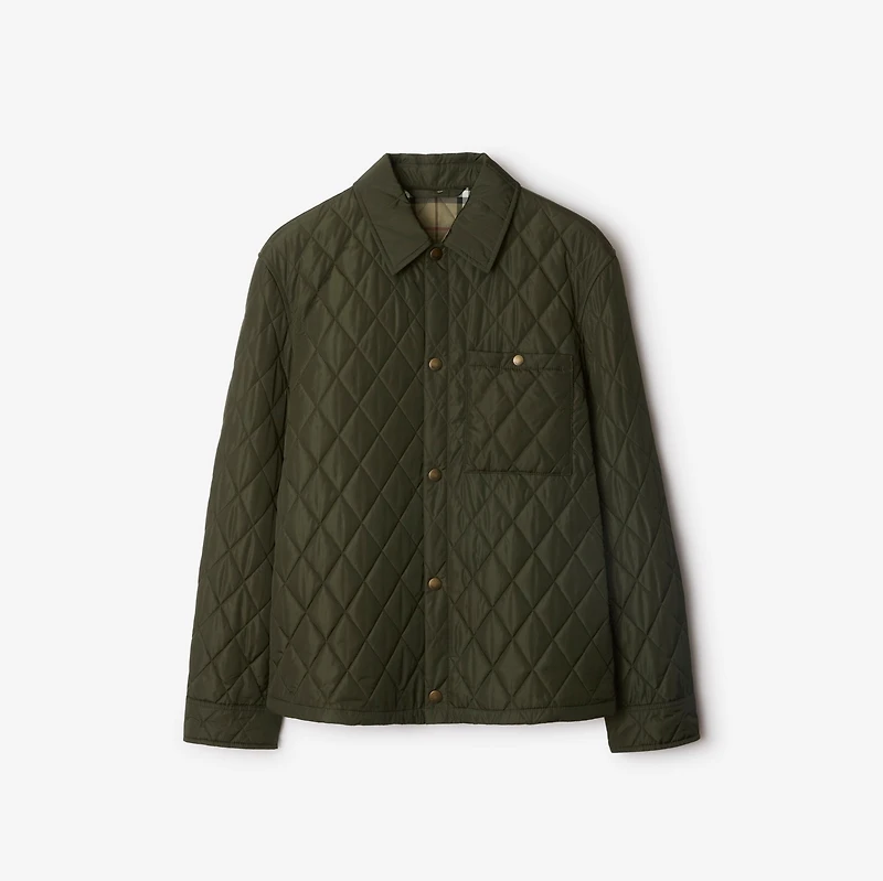 Quilted Nylon Overshirt in Shale - Men | Burberry® Official