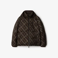 Reversible Check Snowdon Puffer Jacket in Truffle brown - Men | Burberry® Official