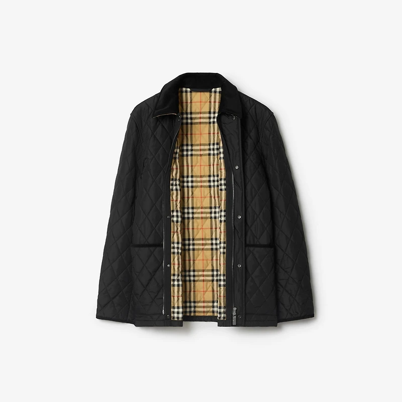 Quilted Nylon Barn Jacket in Black - Men | Burberry® Official