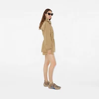 Short Nylon Cotton Parka in Cracker - Women | Burberry® Official