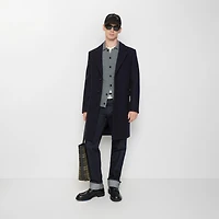 Wool Tailored Coat in Navy - Men | Burberry® Official