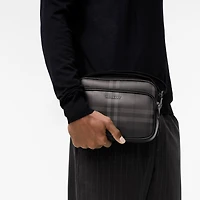 City Check Pocket Crossbody bag in Iron grey - Men, Cotton, Technical | Burberry® Official