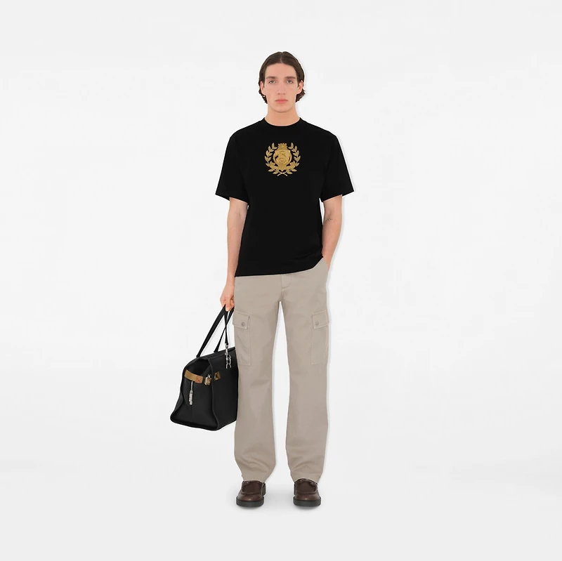 B Crest Cotton T-shirt in Black - Men | Burberry® Official