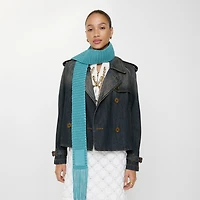 Cropped Denim Mayfair Trench Jacket in Mid blue - Women | Burberry® Official