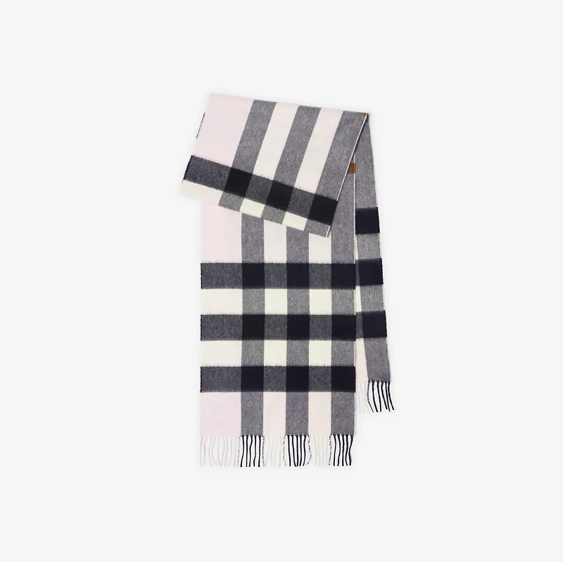 Check Cashmere Scarf in Pale candy pink | Burberry® Official