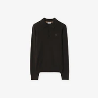 Long-sleeve Cashmere Blend Polo Shirt in Scorched brown - Men | Burberry® Official