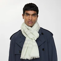 Wide Check Wool Scarf in Mint | Burberry® Official
