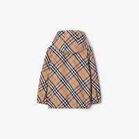 Reversible Check Cotton Blend Jacket in Sand | Burberry® Official