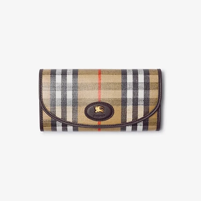 Highlands Continental Wallet in Sand - Women, Cotton, Linen | Burberry® Official