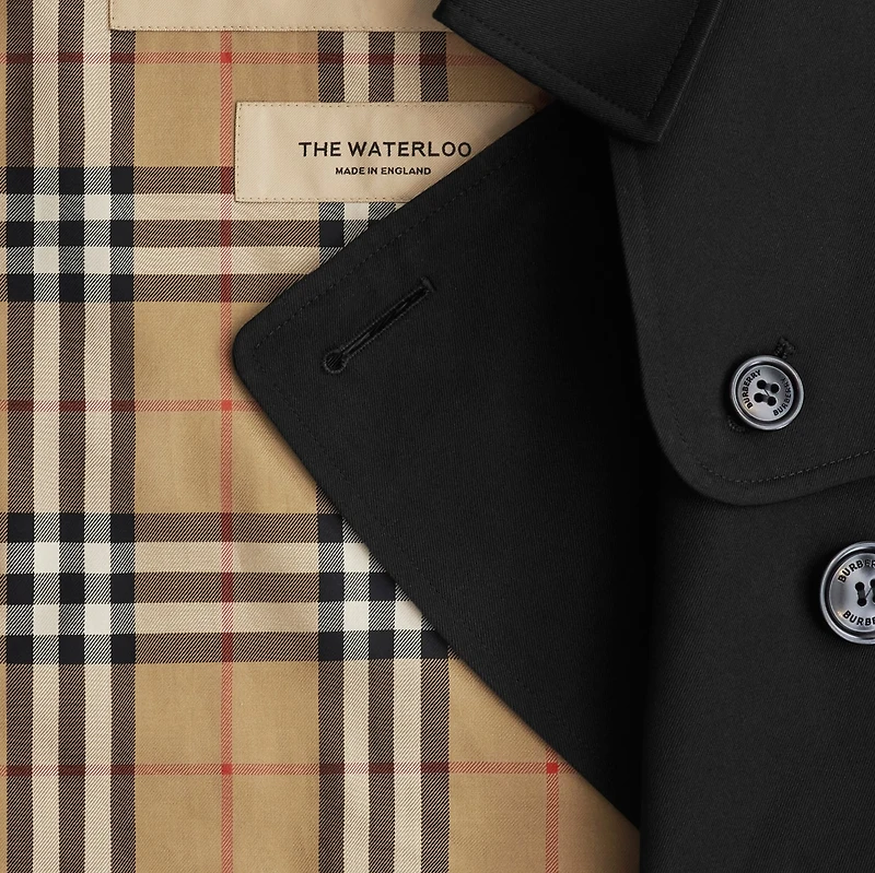 Long Waterloo Heritage Trench Coat in Black - Women, Cotton Gabardine | Burberry® Official