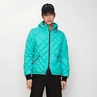 Check-stitch Nylon Doversgreen Puffer Jacket in Atom blue - Men | Burberry® Official