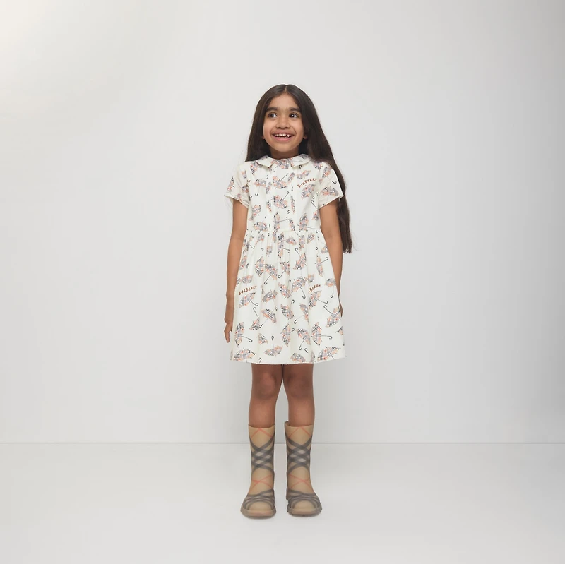 Umbrella Cotton Dress in Calico | Burberry® Official