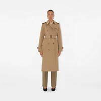 Long Cashmere Kensington Trench Coat in Trail melange - Women | Burberry® Official