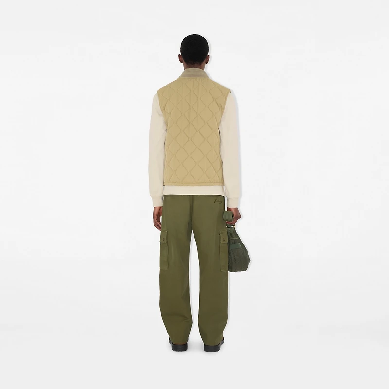Quilted Gabardine Gilet in Hamper beige - Men | Burberry® Official