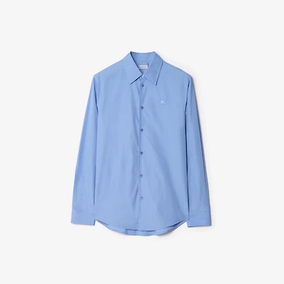 Regular Fit Cotton Poplin Shirt in Cornflower blue - Men | Burberry® Official