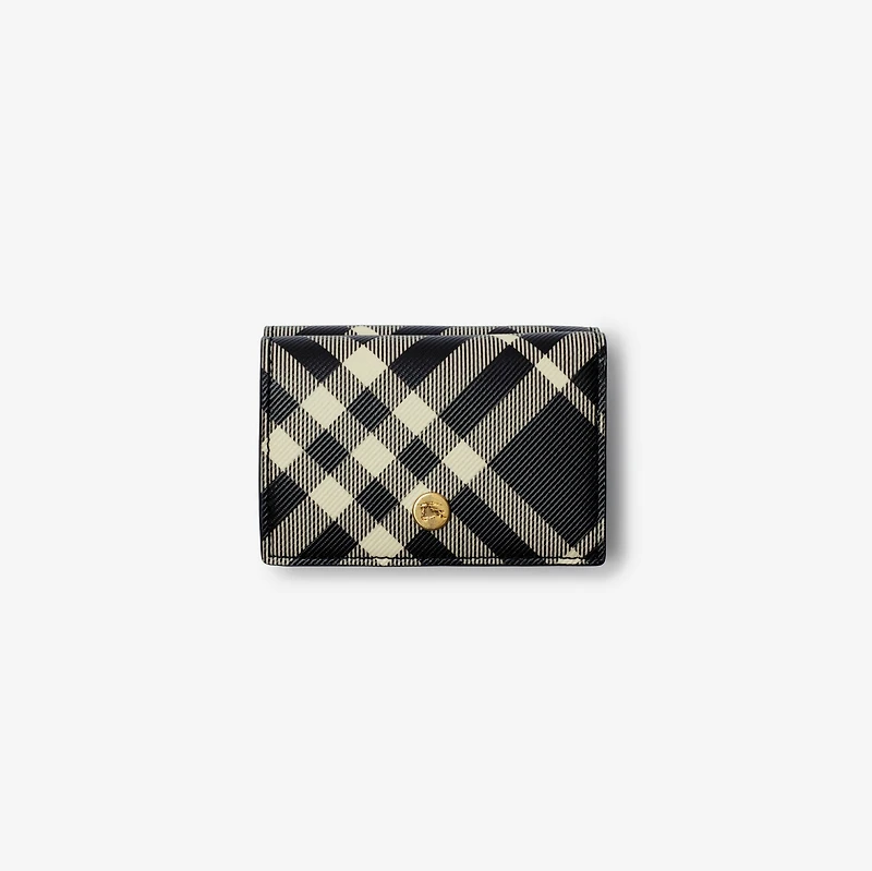 Check Compact Wallet in Black/calico - Women | Burberry® Official