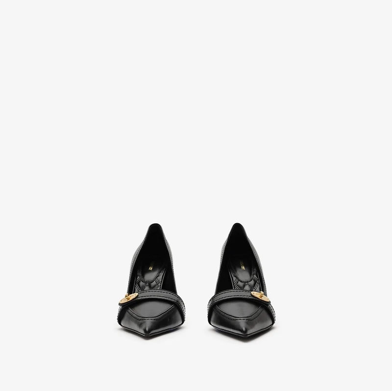 Leather Cotswolds High Pumps in Black - Women | Burberry® Official
