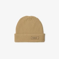 Logo Wool Beanie in Sand - Men | Burberry® Official
