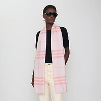 Wide Check Wool Scarf in Sugar | Burberry® Official