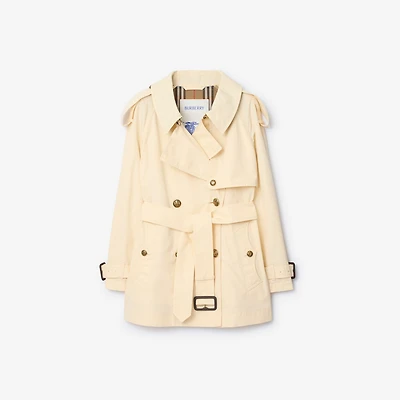 Short Lightweight Cotton Fitzrovia Trench Coat in Ceramic white - Women | Burberry® Official
