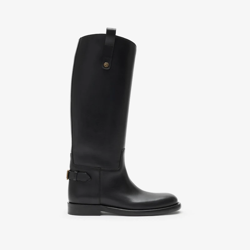 Leather Cavalier Boots in Black - Women | Burberry® Official