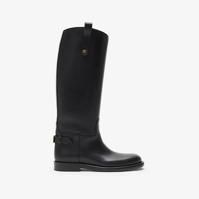 Leather Cavalier Boots in Black - Women | Burberry® Official