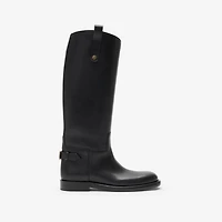 Leather Cavalier Boots in Black - Women | Burberry® Official