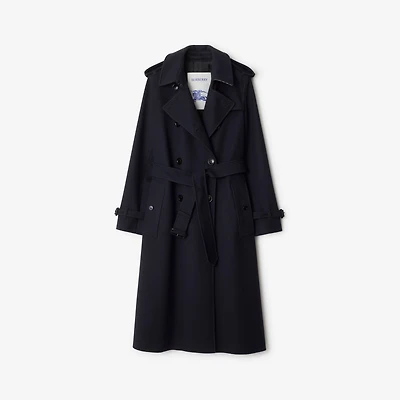 Long Cashmere Kensington Trench Coat in Navy - Women | Burberry® Official