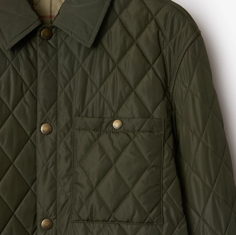 Quilted Nylon Overshirt in Shale - Men | Burberry® Official
