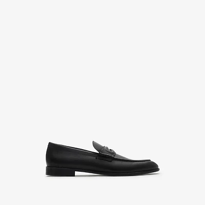 Leather Pearl Loafers in Black - Men | Burberry® Official