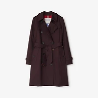 Mid-length Gabardine Kensington Trench Coat in Wine red - Women | Burberry® Official