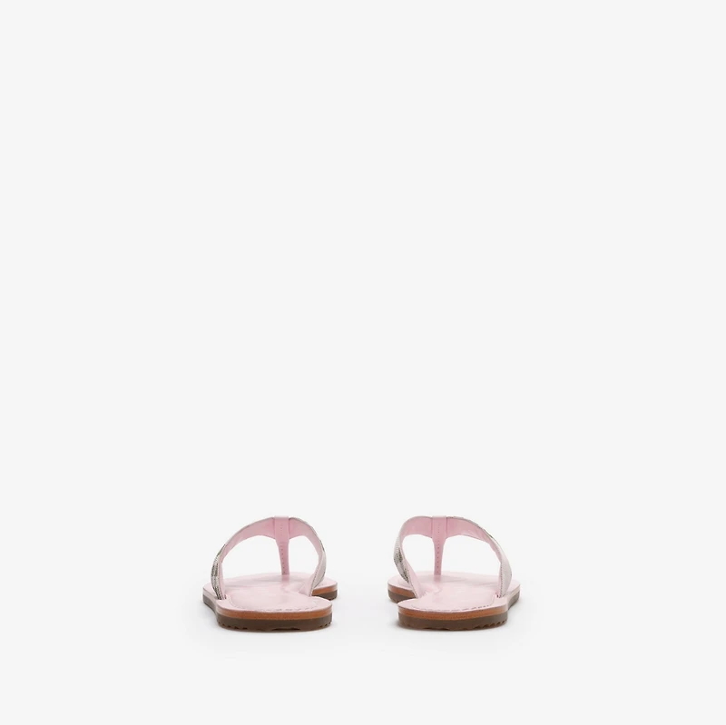 Check Pavilion Sandals in Mallow pink - Women | Burberry® Official