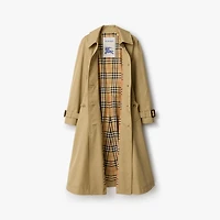 Long Gabardine Ellingham Fit-and-flare Car Coat in Beige - Women | Burberry® Official