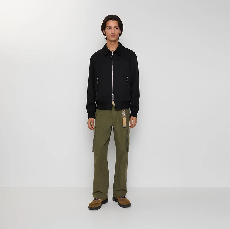 Gabardine Harrington Jacket in Black - Men | Burberry® Official