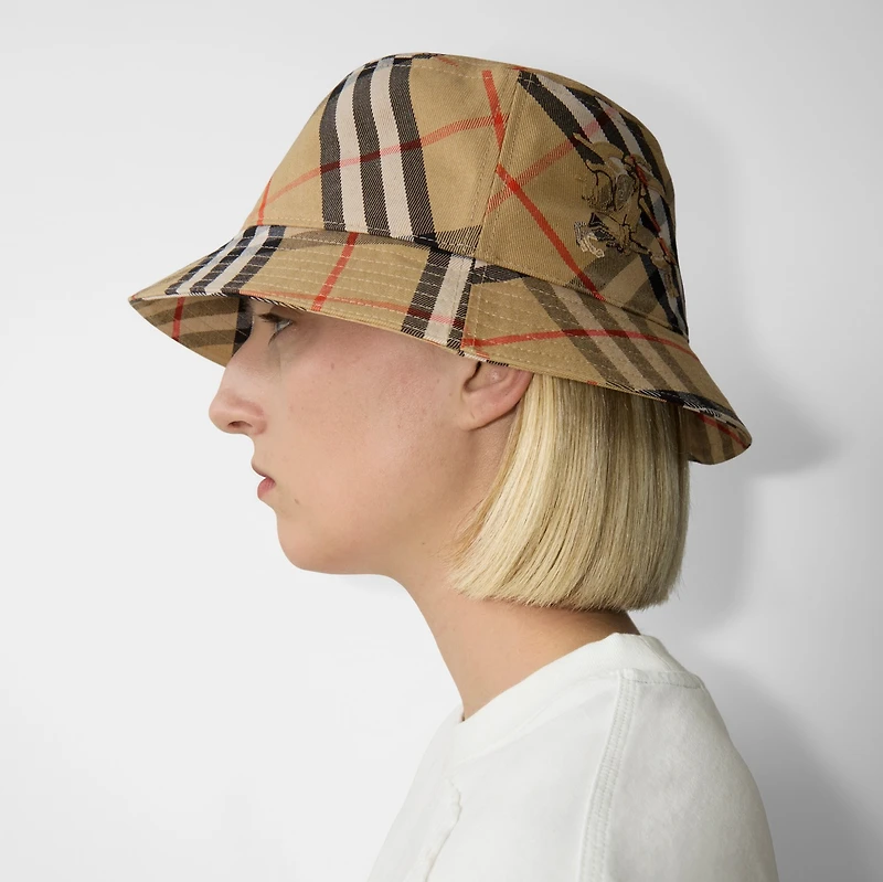 Check EKD Bucket Hat in Sand - Men | Burberry® Official