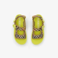 Check Sandals in Sand beige/green