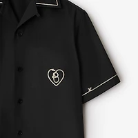 Relaxed Fit B Heart Cotton Poplin Shirt in Black - Men | Burberry® Official