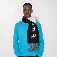 Reversible Logo Alpaca Wool Blend Scarf in Black | Burberry® Official