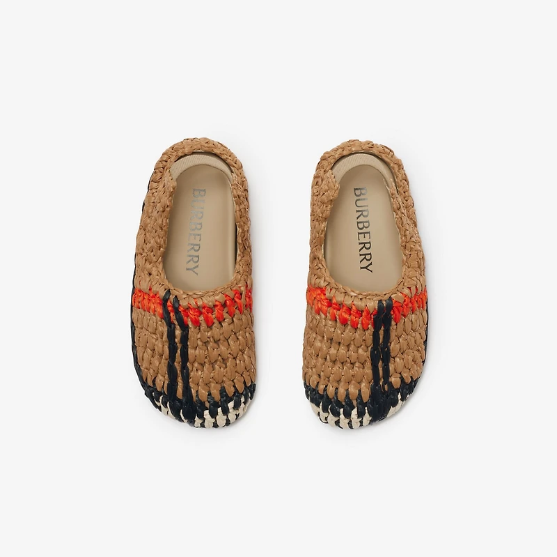 Raffia Sandals in Sand - Children | Burberry® Official